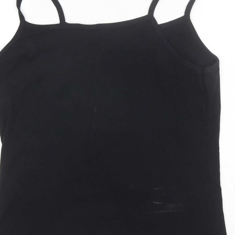 Joie de Vivre Womens Black  Cotton Camisole Tank Size L Round Neck
