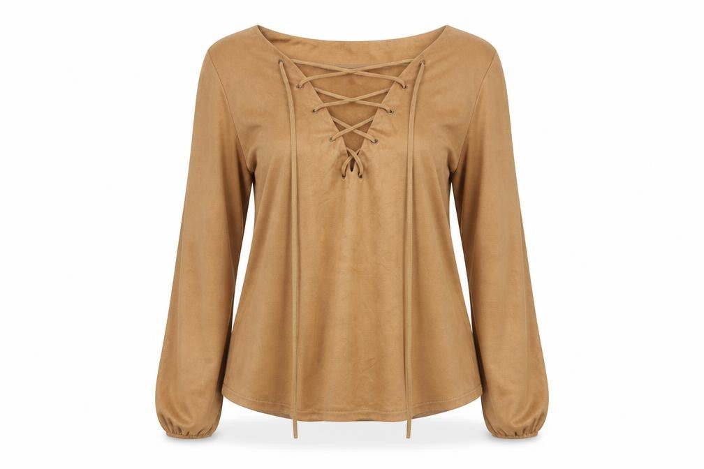 Missguided Womens Brown  Polyester Basic Blouse Size 8 V-Neck