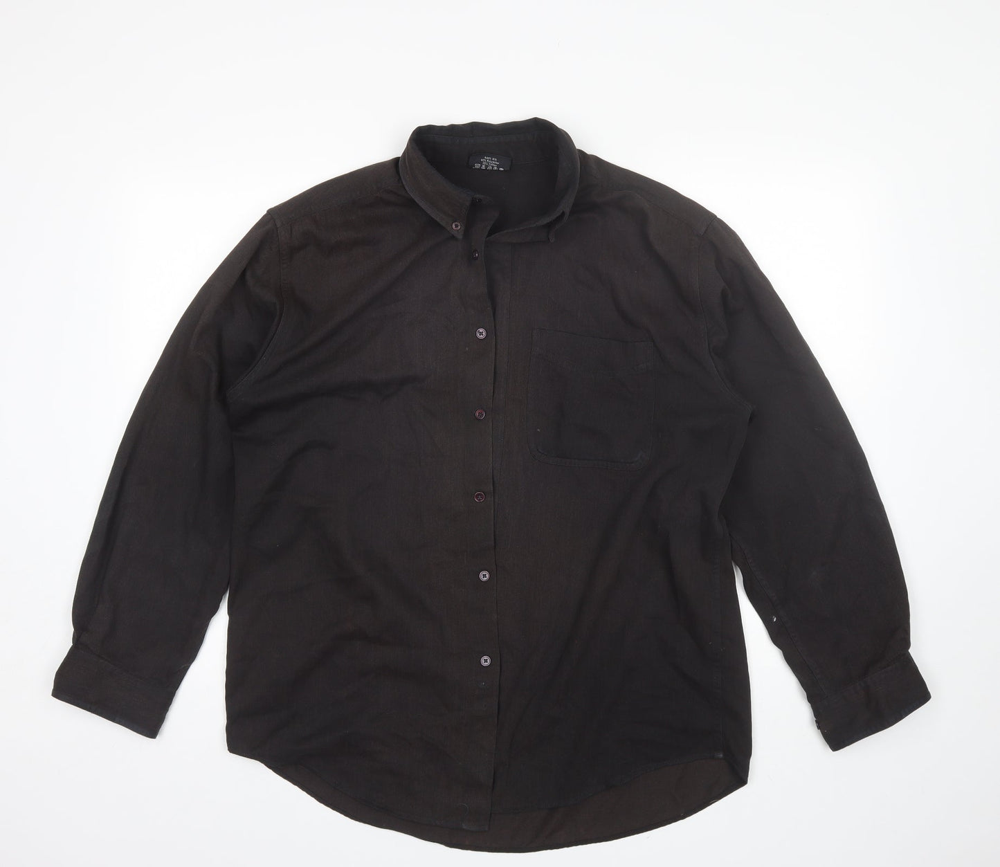Originals Mens Brown  Polyester  Button-Up Size L Collared