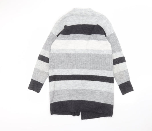 George Womens Grey Striped  Jacket Coatigan Size S