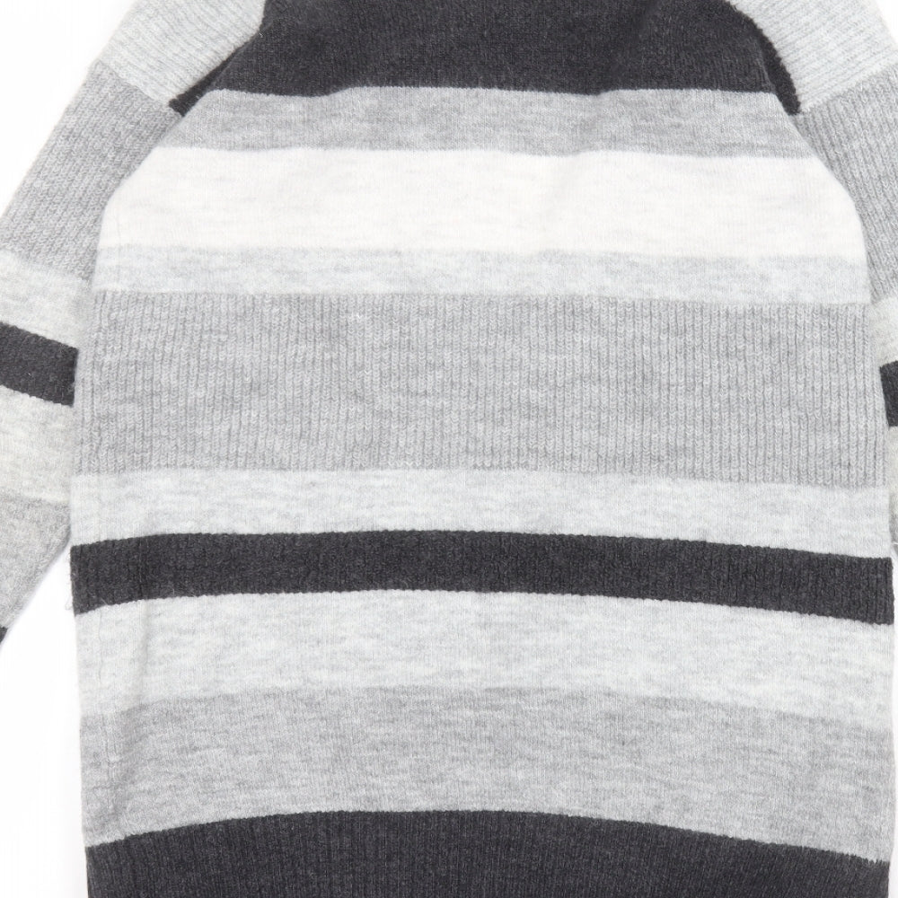 George Womens Grey Striped  Jacket Coatigan Size S