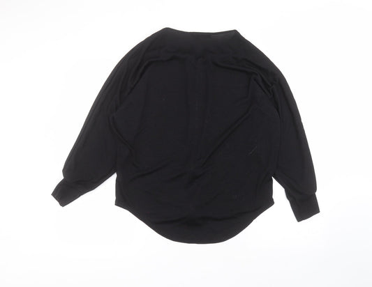 Select Womens Black  Polyester Basic T-Shirt Size 12 Round Neck