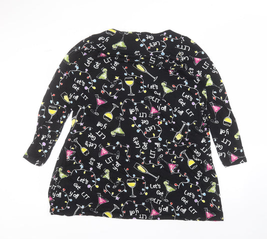 Studio Womens Black  Viscose A-Line  Size 16  Round Neck