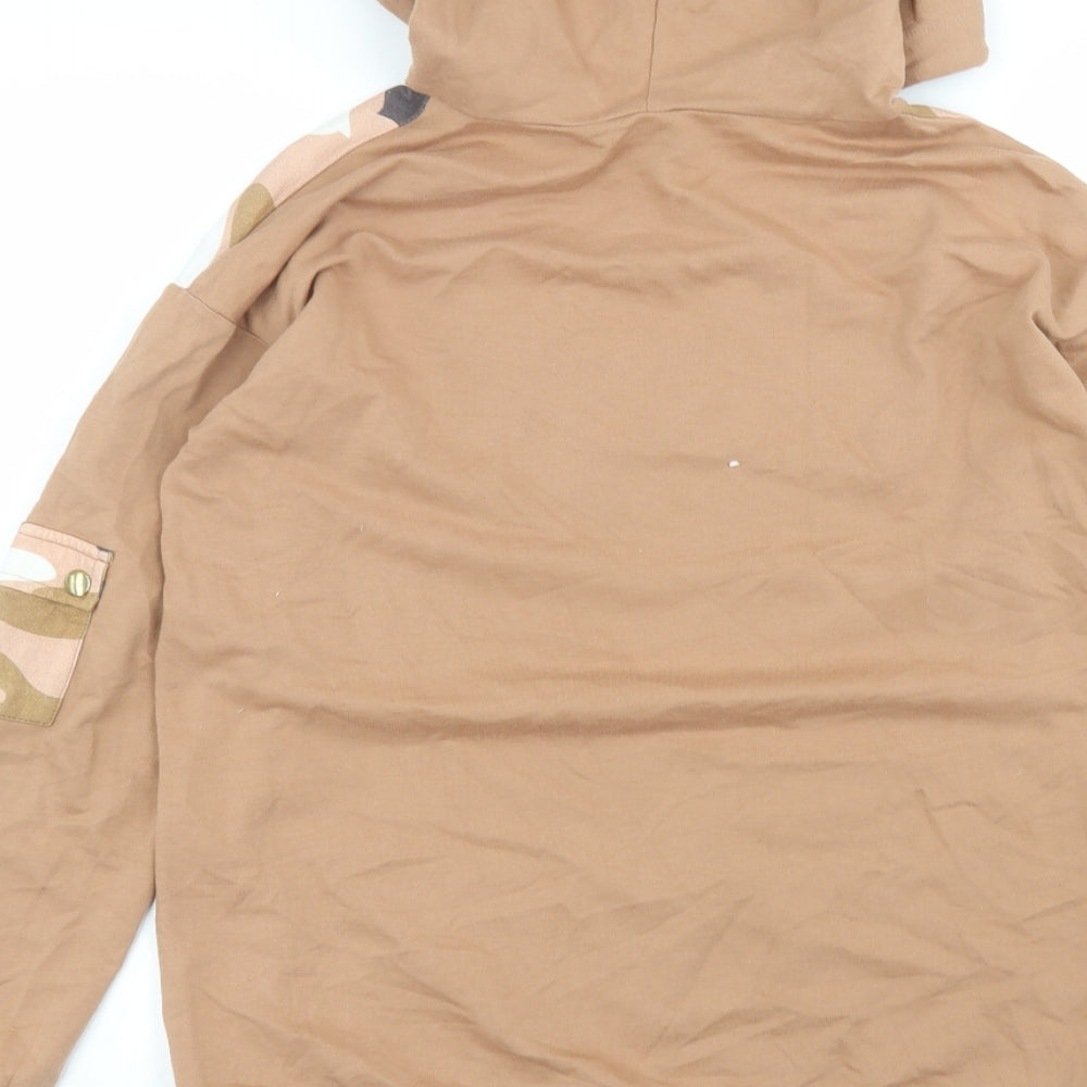 Select Womens Brown  Cotton Pullover Hoodie Size M