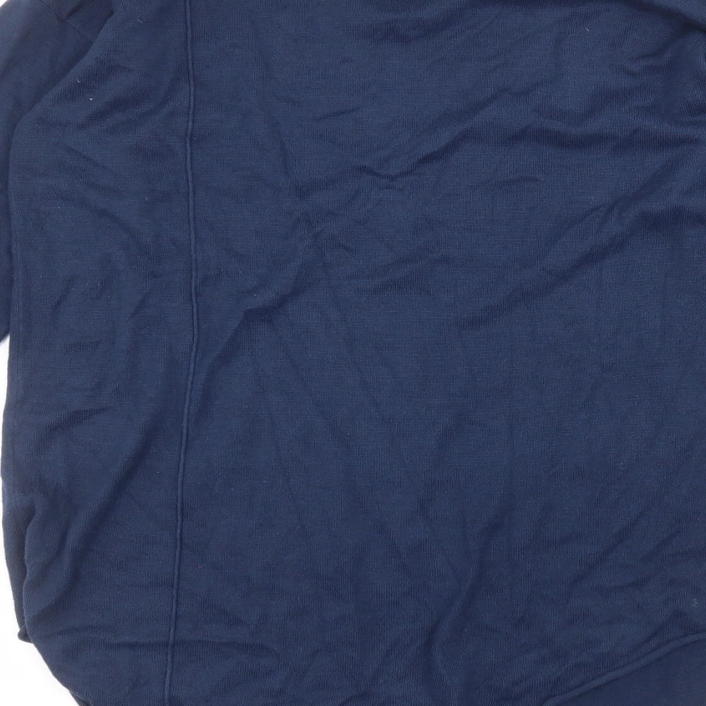 soft B Womens Blue  Acrylic Basic T-Shirt Size M Round Neck