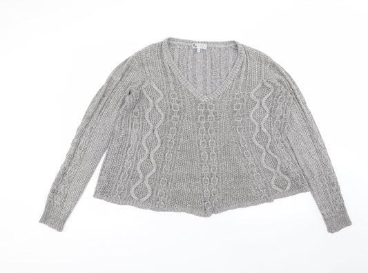 NEXT Womens Grey Round Neck  Acrylic Pullover Jumper Size M