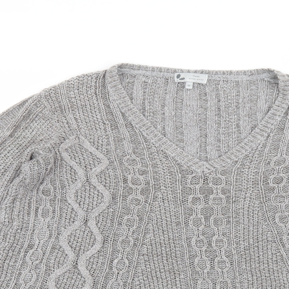 NEXT Womens Grey Round Neck  Acrylic Pullover Jumper Size M