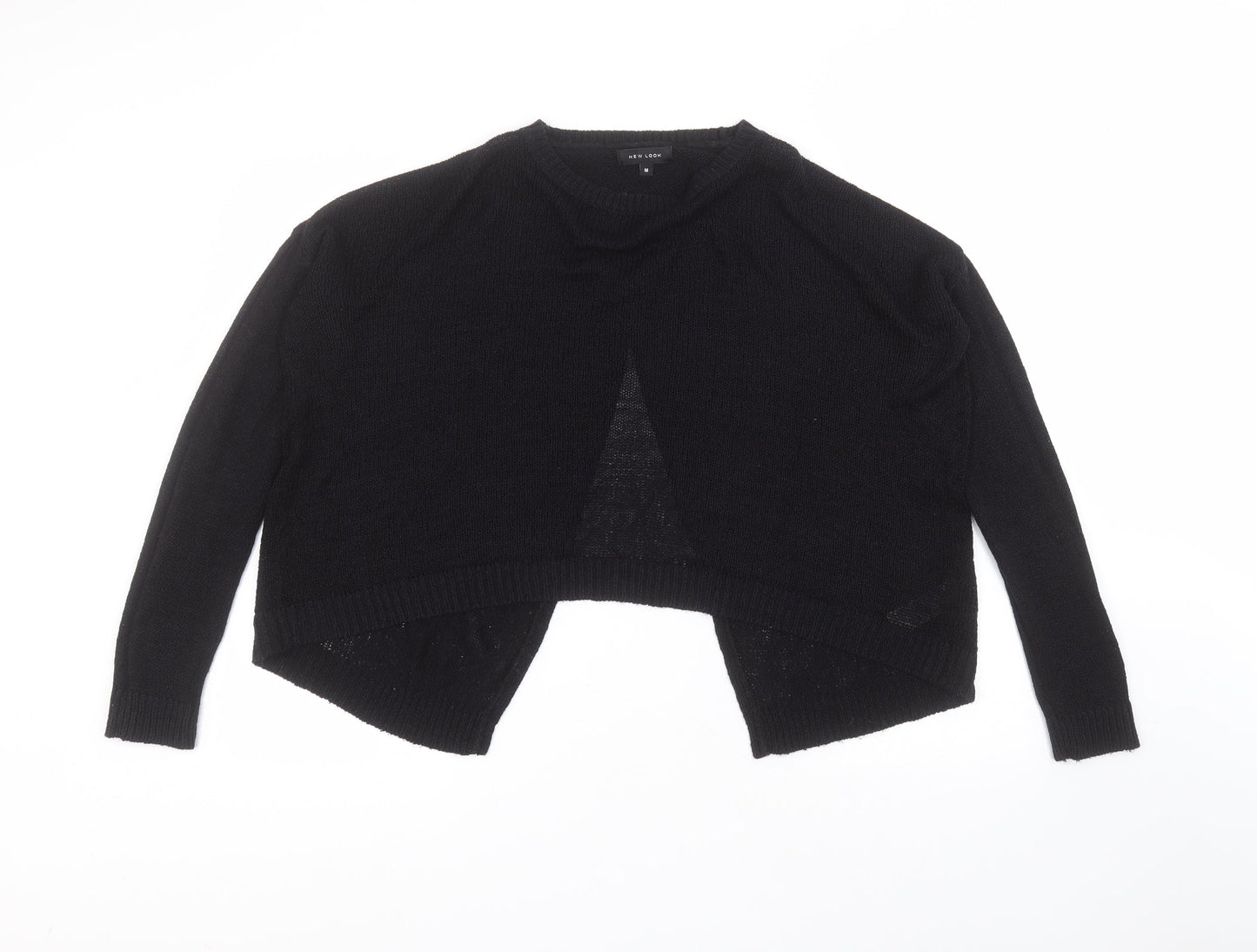 New Look Womens Black Round Neck  Acrylic Pullover Jumper Size M