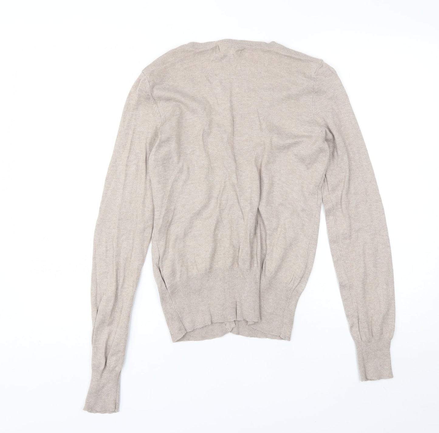 Clockhouse Womens Beige V-Neck  Cotton Cardigan Jumper Size L