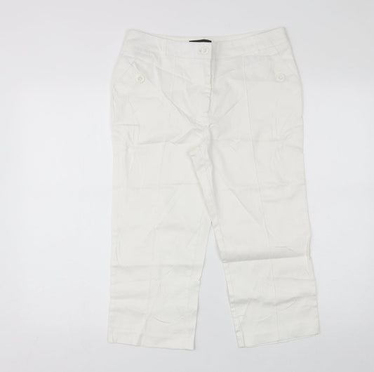 Papaya Womens White  Cotton Chino Trousers Size 10 L20 in Regular