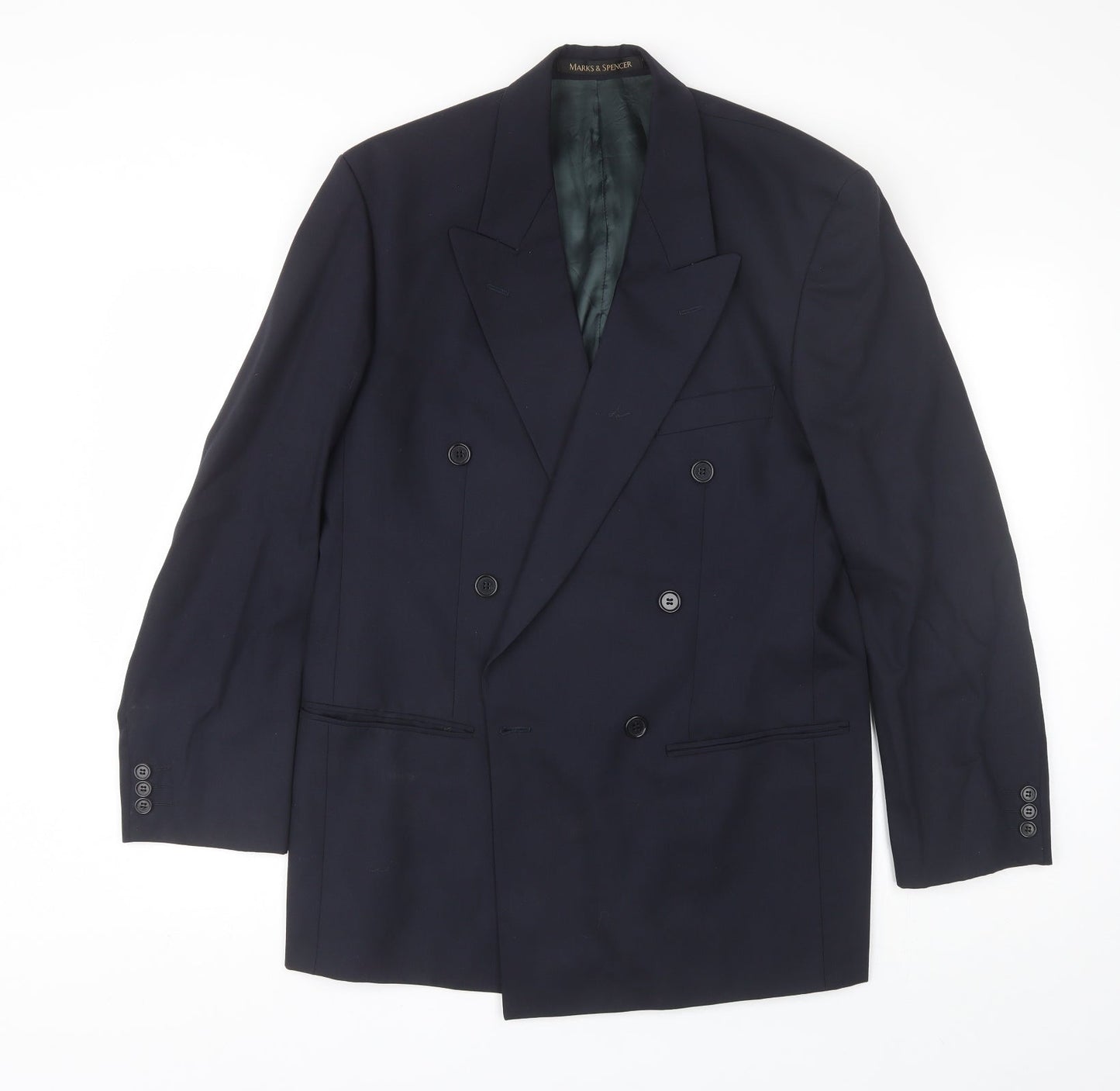 Marks and Spencer Mens Blue  Wool Jacket Blazer Size M