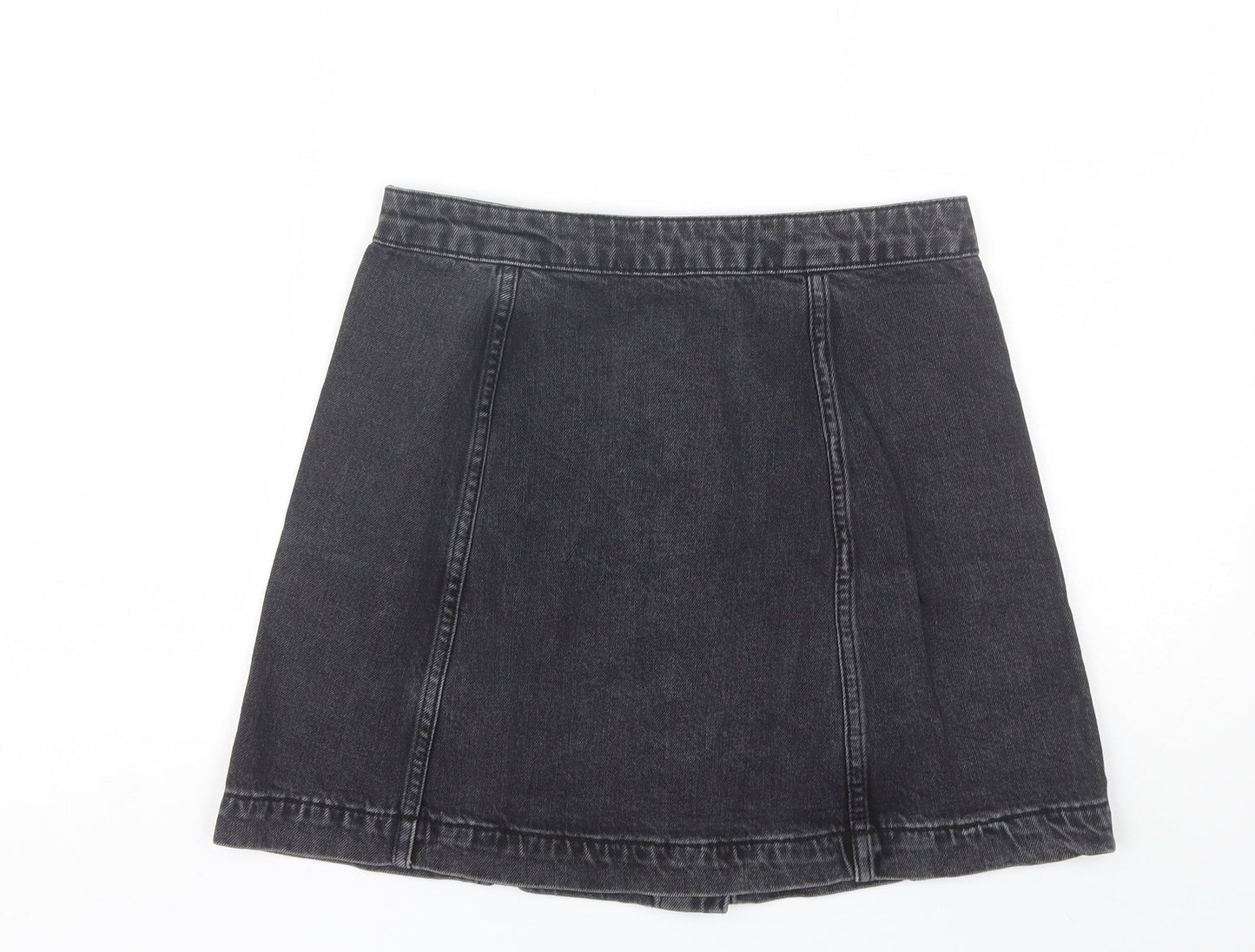 Topshop Womens Black  Cotton Mini Skirt Size 28 in