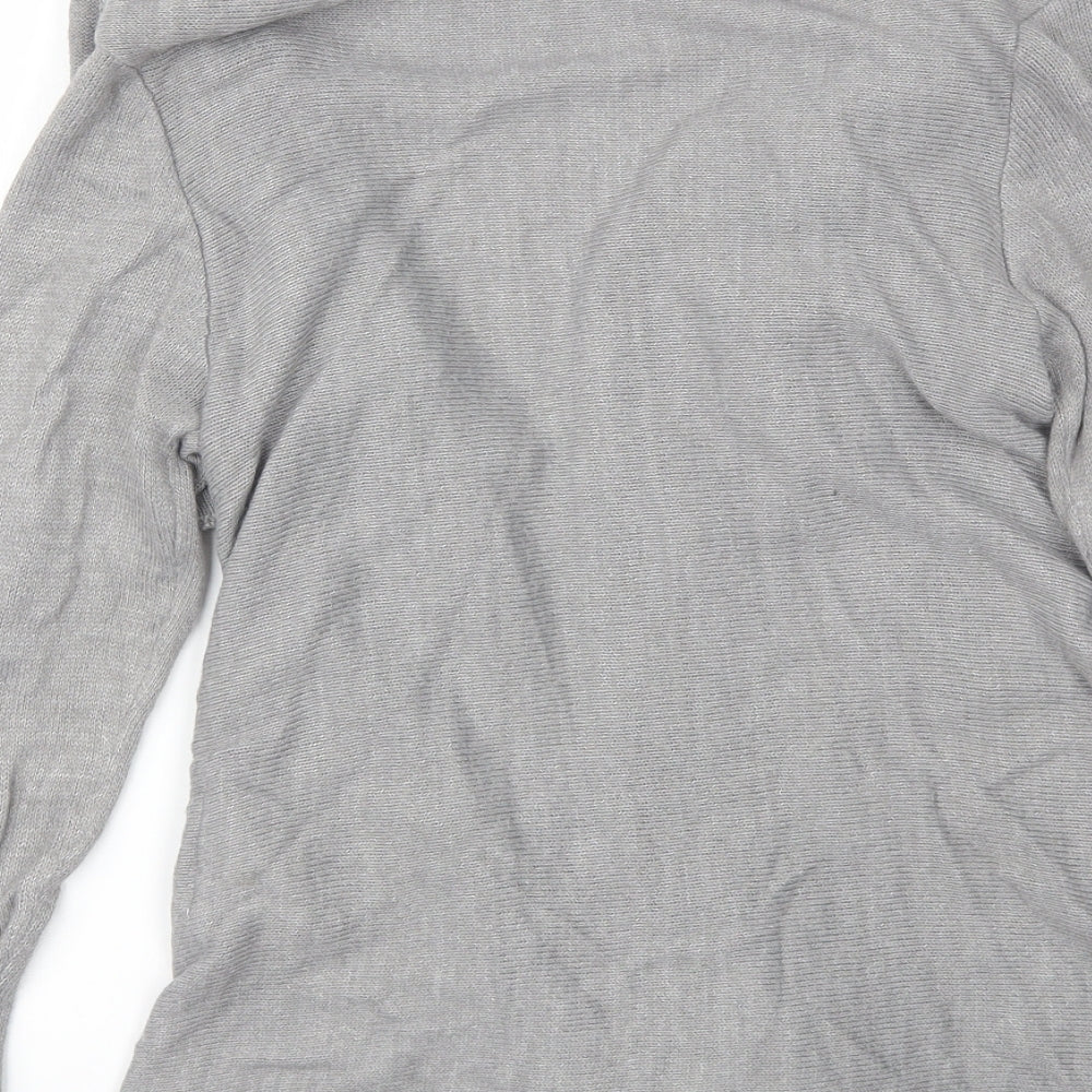 Object Womens Grey Collared  Acrylic Cardigan Jumper Size M