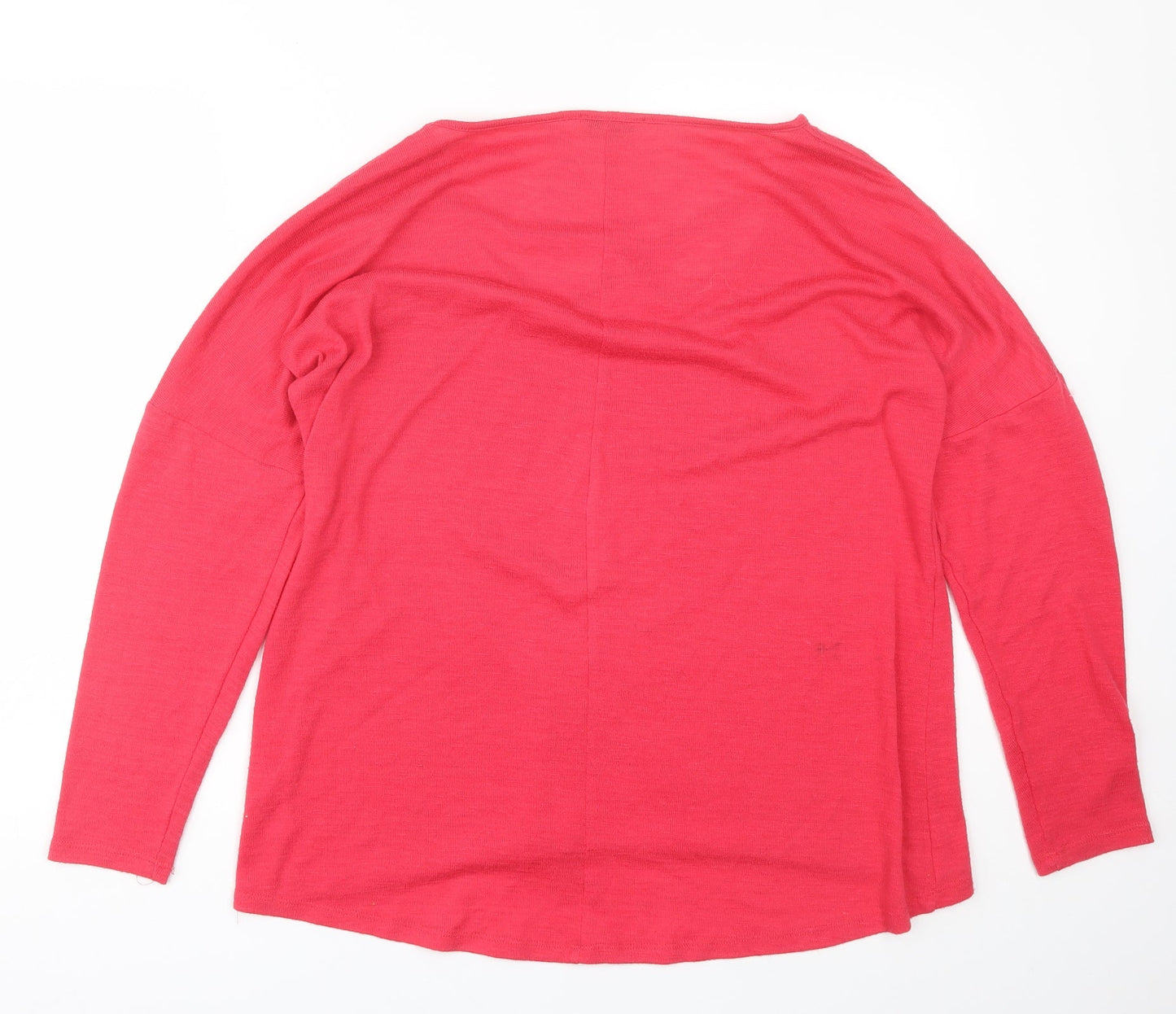 Papaya Womens Pink Scoop Neck  Polyester Pullover Jumper Size 12