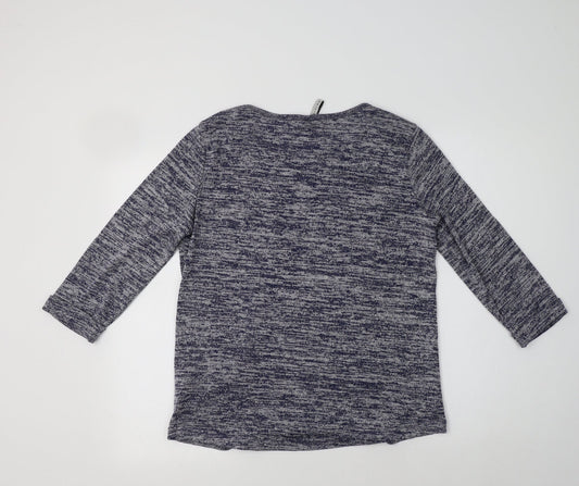 Intuition Womens Blue Round Neck  Viscose Pullover Jumper Size 12