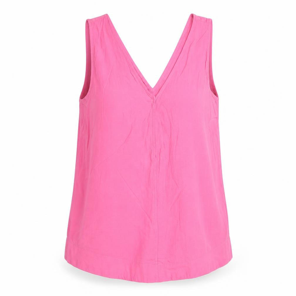 M&S Womens Pink  Viscose Basic Tank Size 10 V-Neck