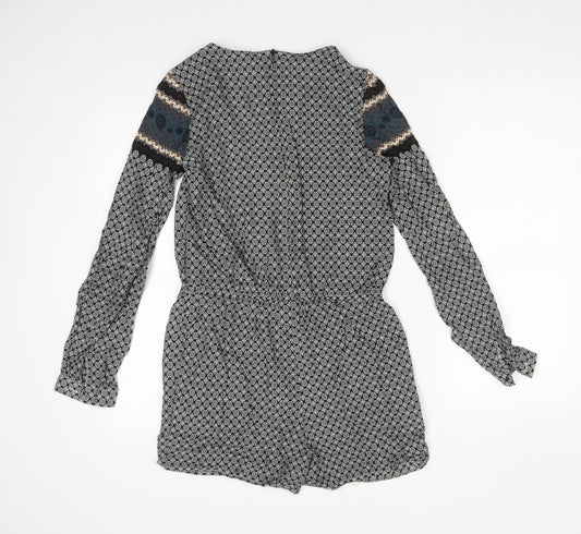 GLAMOUROUS Womens Multicoloured Geometric Viscose Romper One-Piece Size M