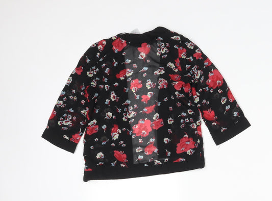E-VIE ANGEL Girls Black  Floral Polyester Cardigan Jumper Size 2 Years