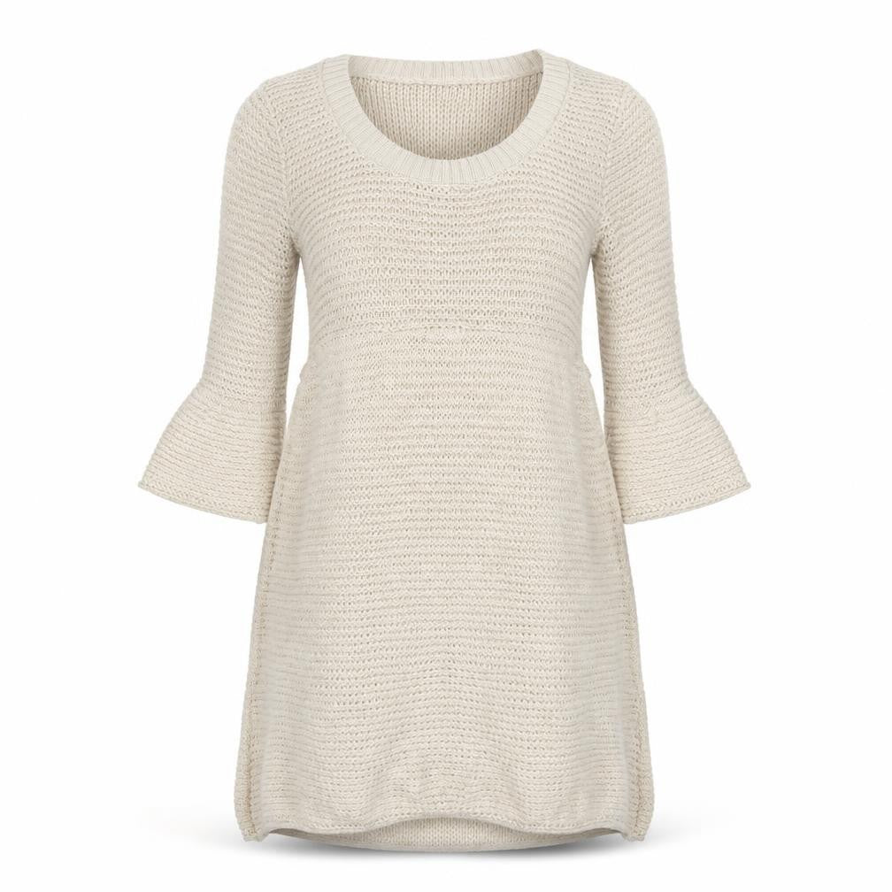 Topshop Womens Beige  Acrylic Basic T-Shirt Size 8 Scoop Neck