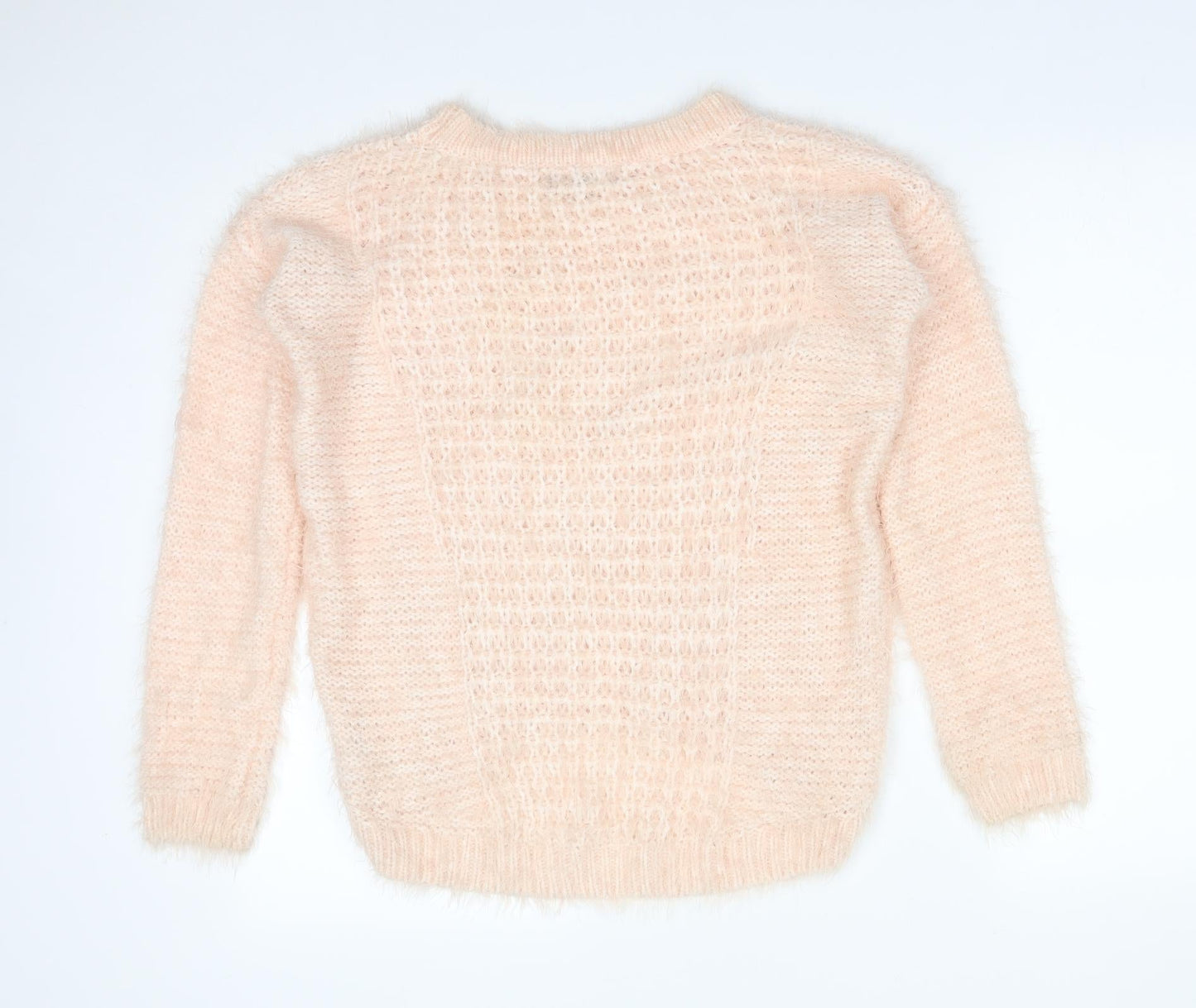 New Look Womens Pink  Acrylic Pullover Sweatshirt Size 8