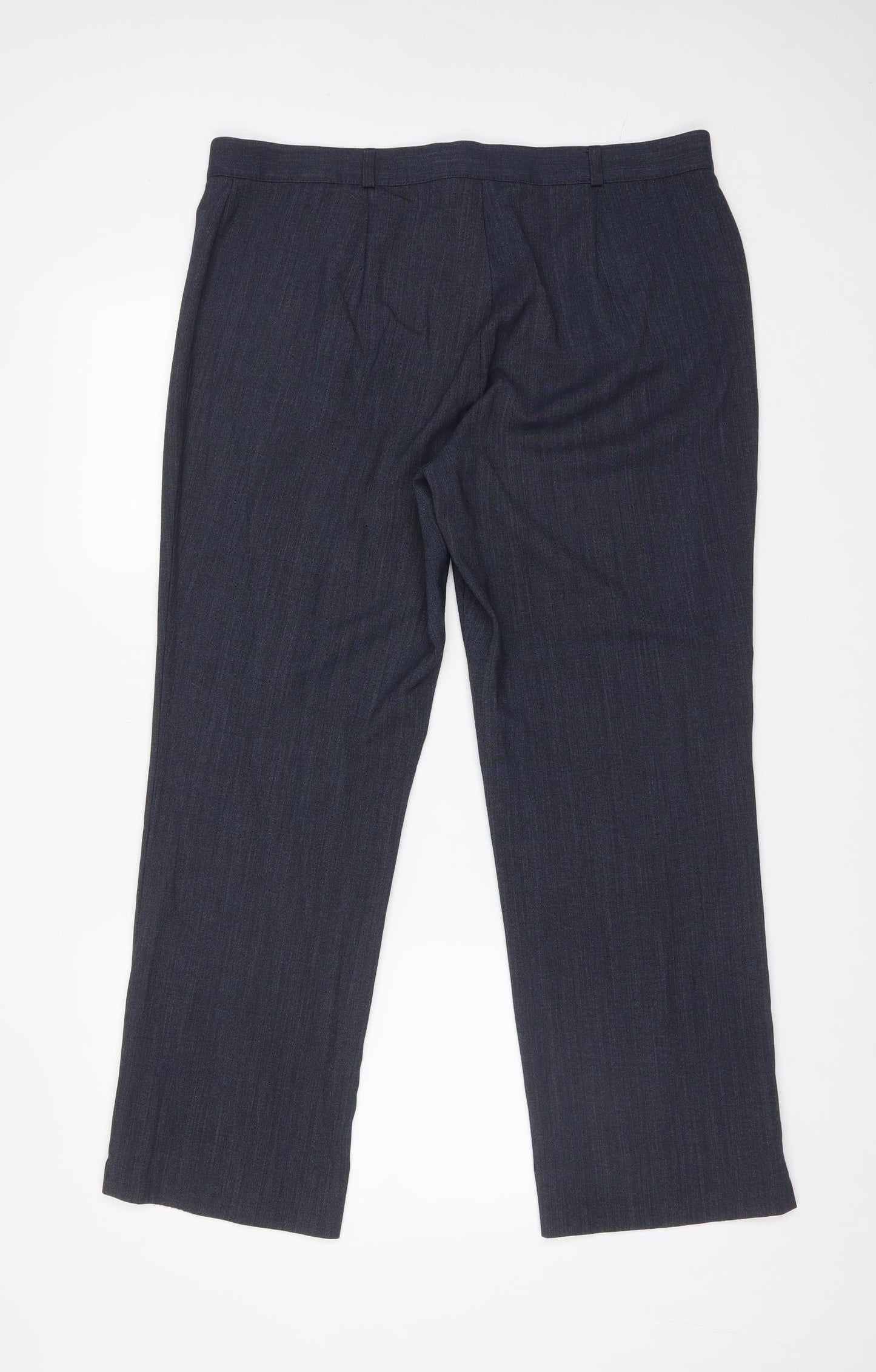 M&S Womens Blue  Polyester Dress Pants Trousers Size 18 L29 in Regular