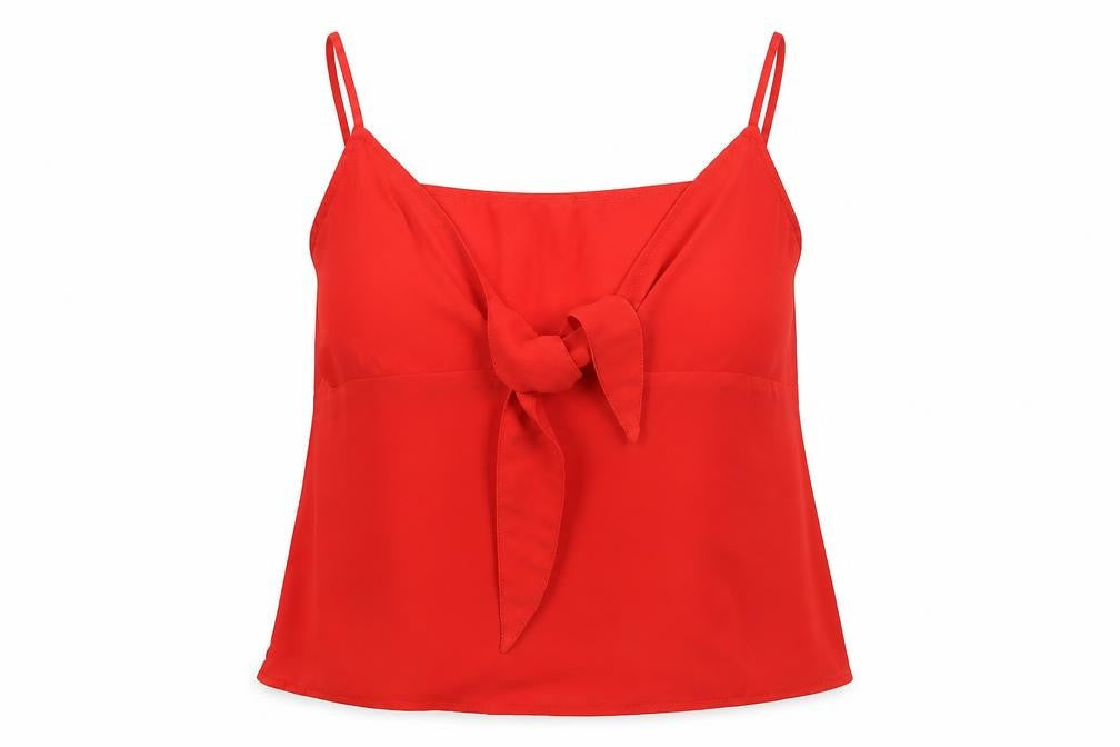 H&M Womens Red  Polyester Basic Tank Size 6 V-Neck