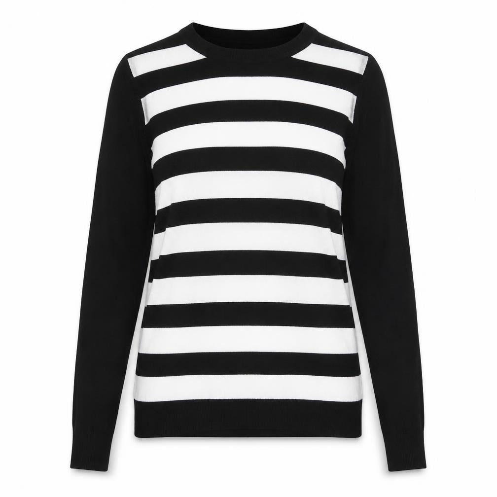 Warehouse Womens Multicoloured Round Neck Striped Viscose Pullover Jumper Size 10