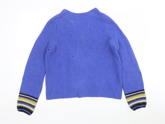 NEXT Womens Blue Round Neck  Cotton Pullover Jumper Size 10