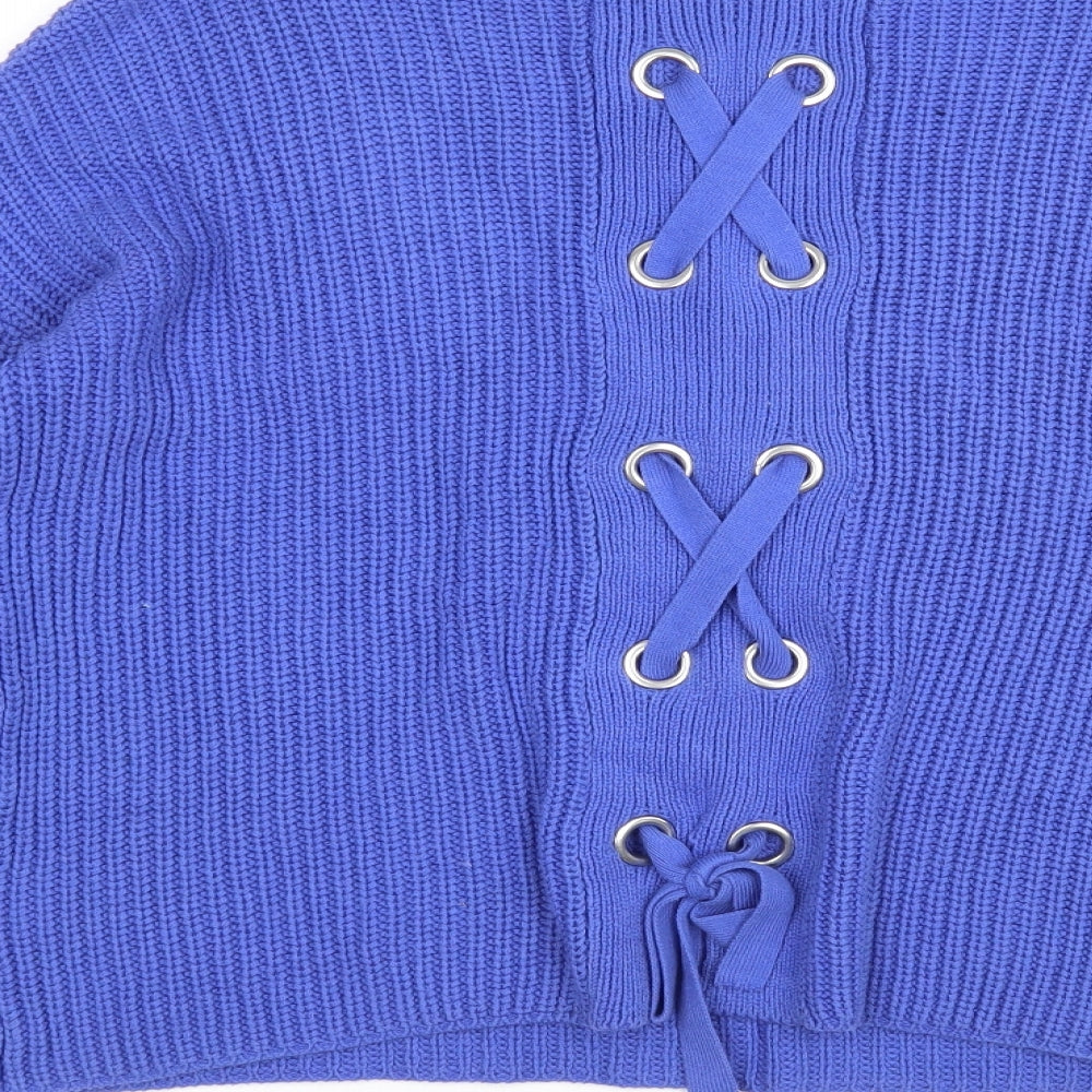 NEXT Womens Blue Round Neck  Cotton Pullover Jumper Size 10