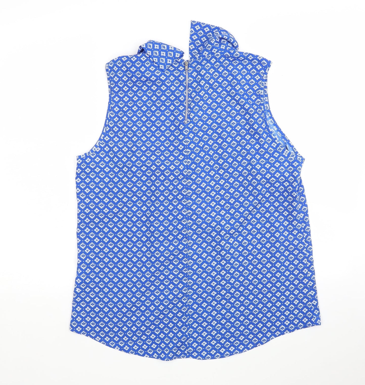 Kushi Womens Multicoloured Geometric Polyester Basic Blouse Size 16 Collared