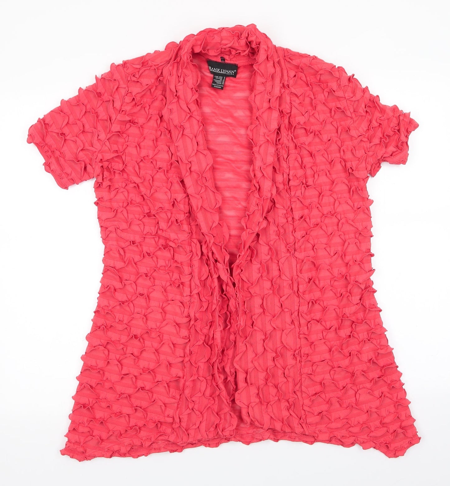 Rank Lyman Womens Orange   Jacket  Size 10   - Ruffled Stripes