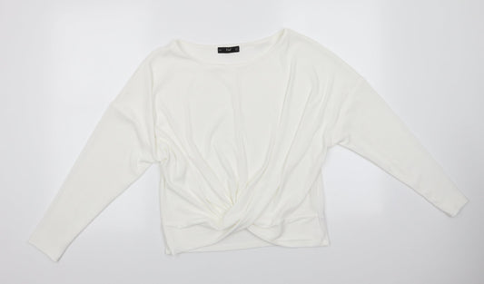Florence and Fred Womens Ivory Round Neck  Polyester Pullover Jumper Size 12   - Twisted Hem Detail