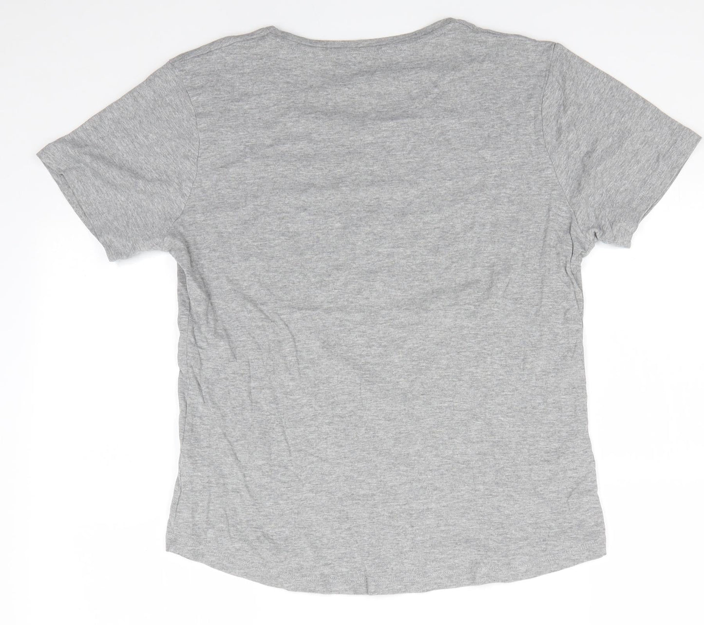 Pure Cotton Womens Grey  Cotton Basic T-Shirt Size 18 Crew Neck