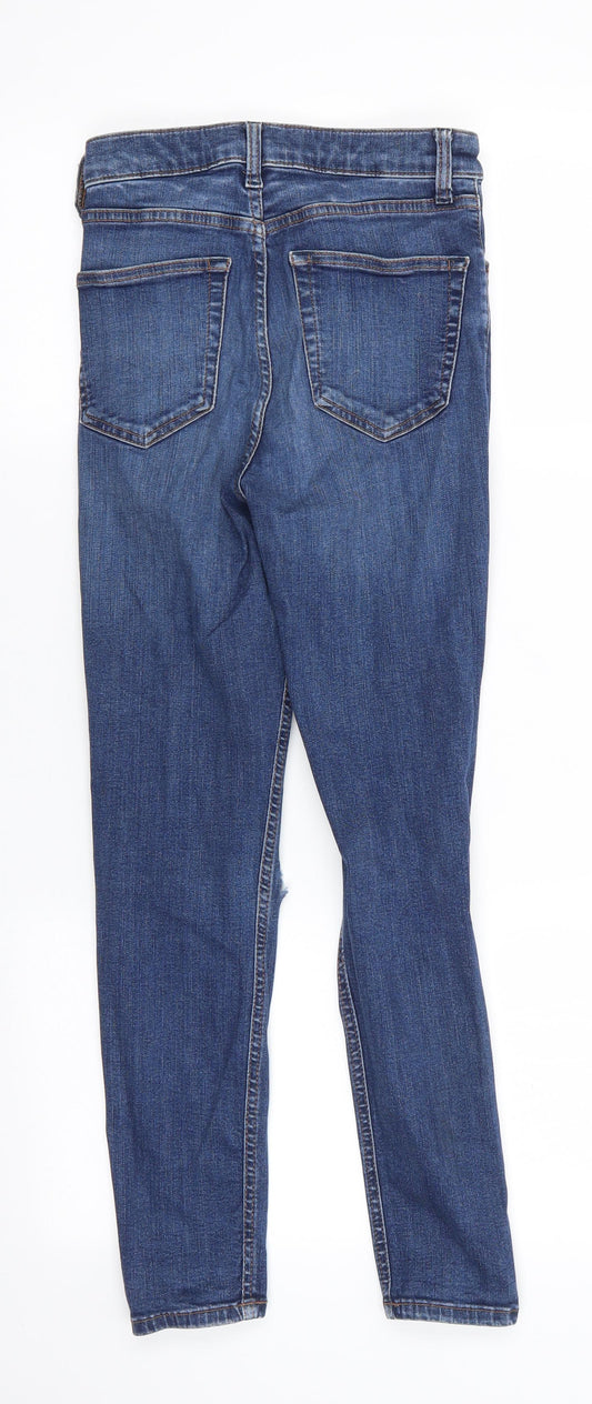 Topshop Mens Blue  Cotton Skinny Jeans Size 26 in L24 in Regular  - cropped