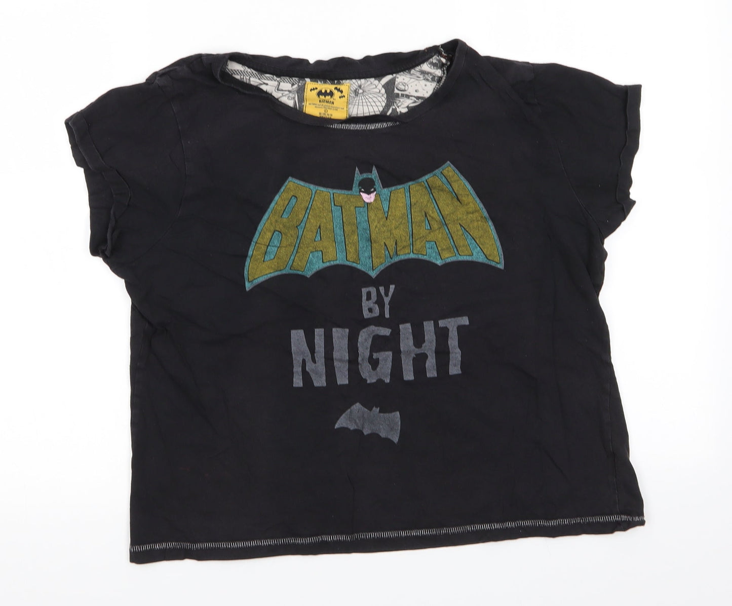 Love to Lounge Womens Black Animal Print Cotton  Pyjama Top Size M   - Batman by Night