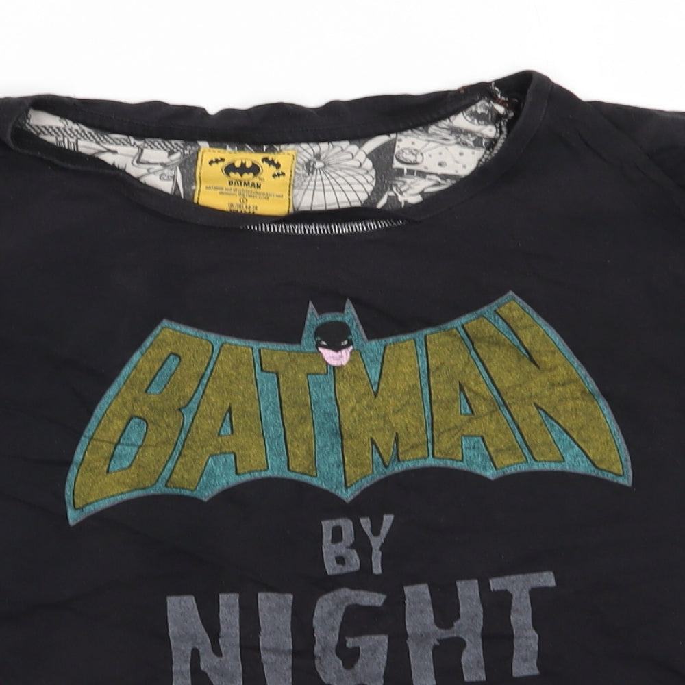 Love to Lounge Womens Black Animal Print Cotton  Pyjama Top Size M   - Batman by Night