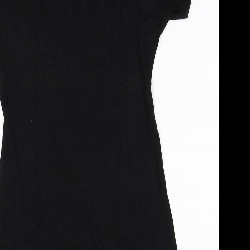 H&M Womens Black  Viscose A-Line  Size S  Round Neck