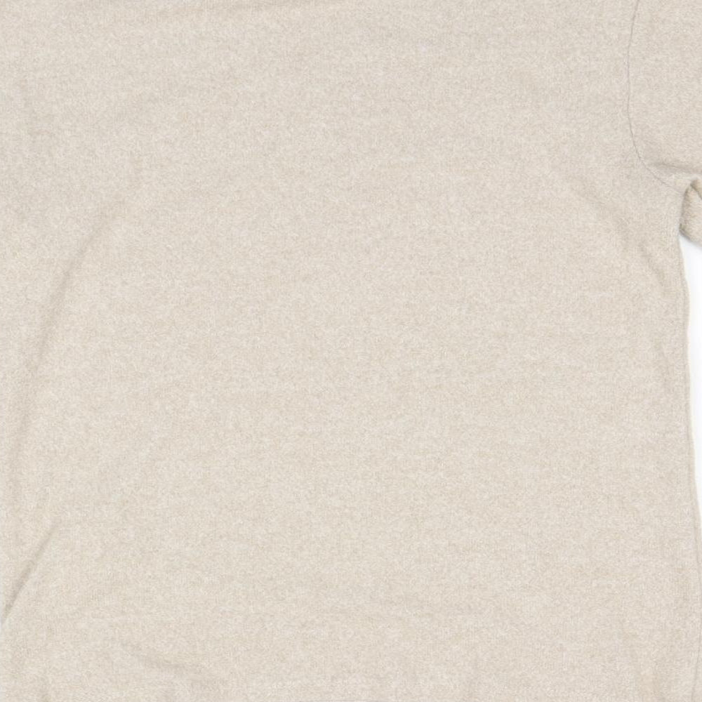 Stradivarius Womens Beige Round Neck  Viscose Pullover Jumper Size S