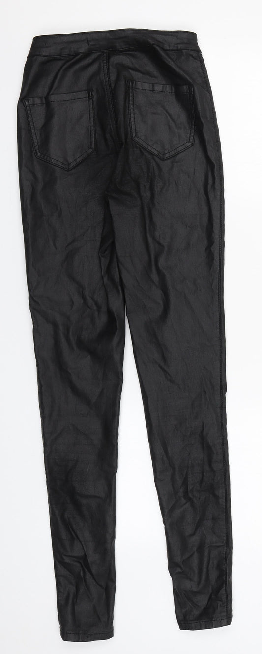 Missguided Womens Black  Viscose Trousers  Size 8 L28 in Regular