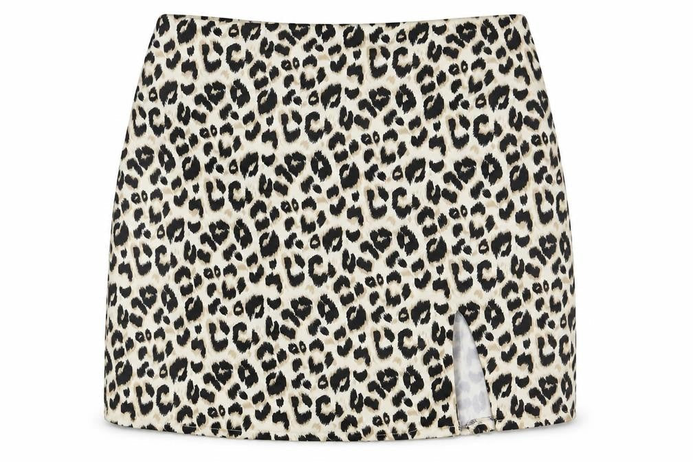 Preworn Womens Brown Animal Print  Straight & Pencil Skirt