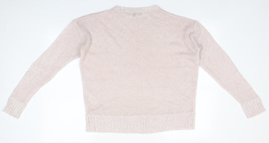 New Look Girls Grey Round Neck  Acrylic Pullover Jumper Size 14-15 Years