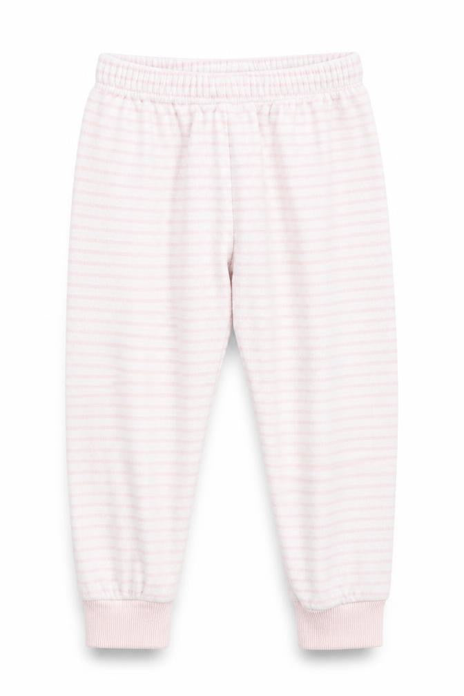 Disney Girls Pink Striped Polyester  Pyjama Pants Size 4 Years