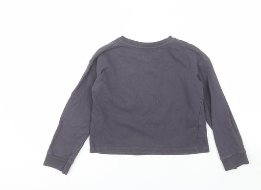 George Girls Grey Round Neck  Cotton Pullover Jumper Size 7-8 Years   - Los Angeles