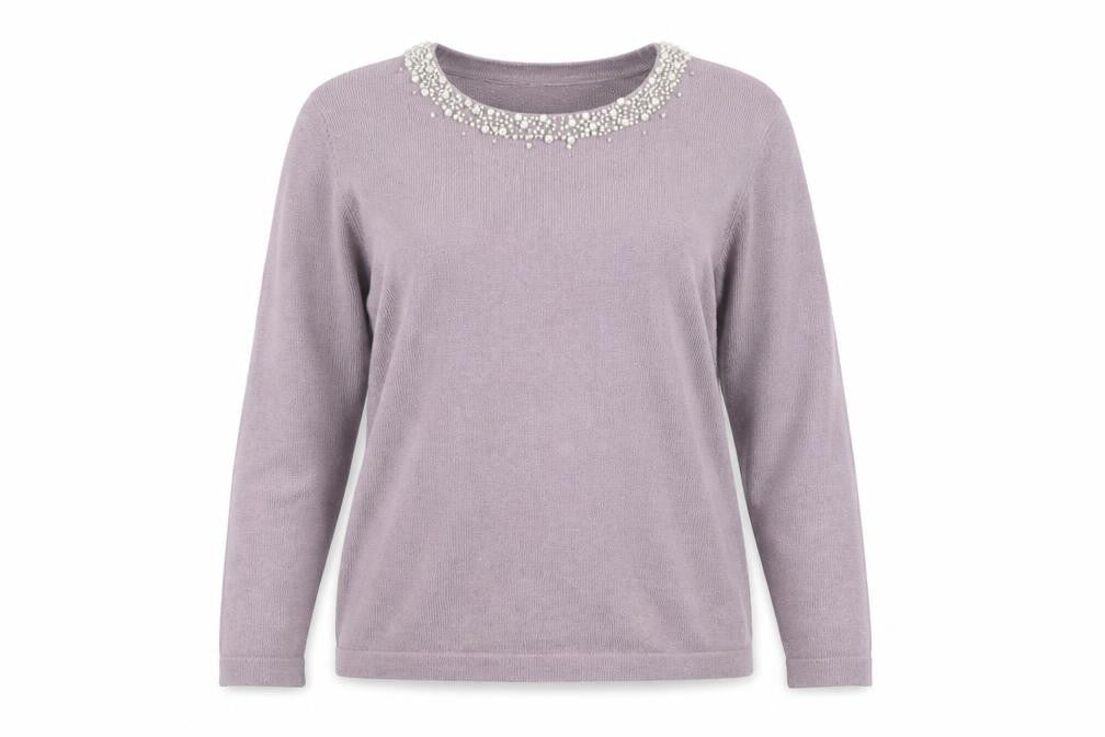 Marks and Spencer Womens Purple Round Neck  Acrylic Pullover Jumper Size 12
