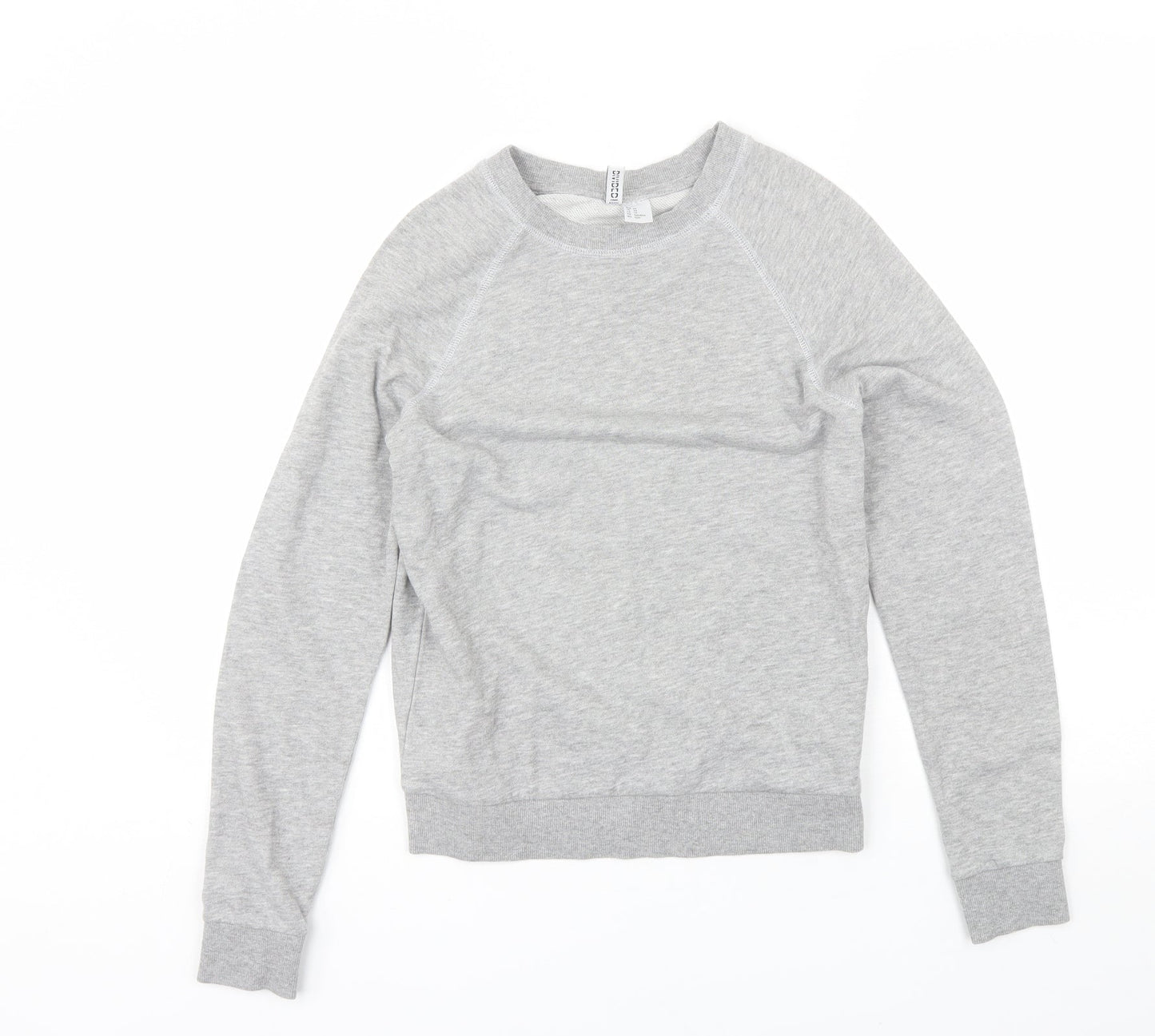 Divided Womens Grey Round Neck  Cotton Pullover Jumper Size XS