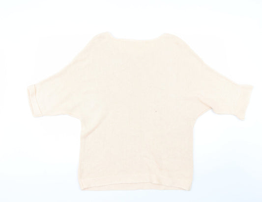 H&M Womens Pink Round Neck  Acrylic Pullover Jumper Size M