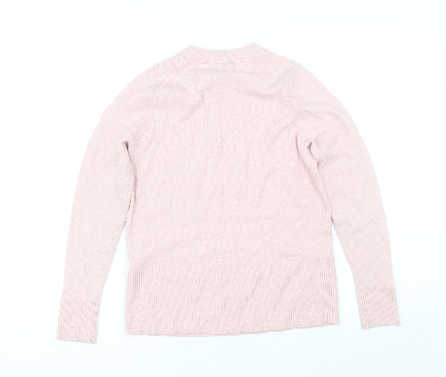 Marks and Spencer Womens Pink Round Neck  Viscose Pullover Jumper Size 14