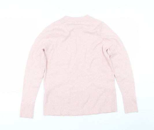 Marks and Spencer Womens Pink Round Neck  Viscose Pullover Jumper Size 14