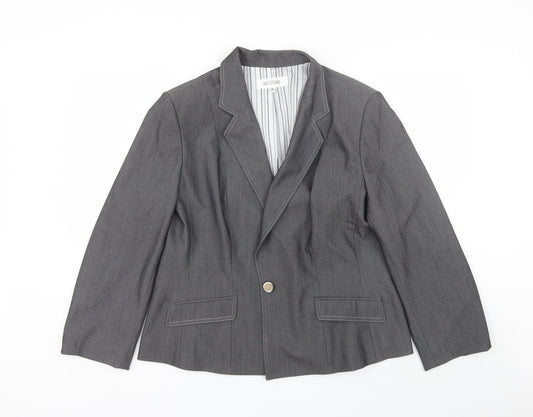 Suit Studio Womens Grey   Jacket Blazer Size 18