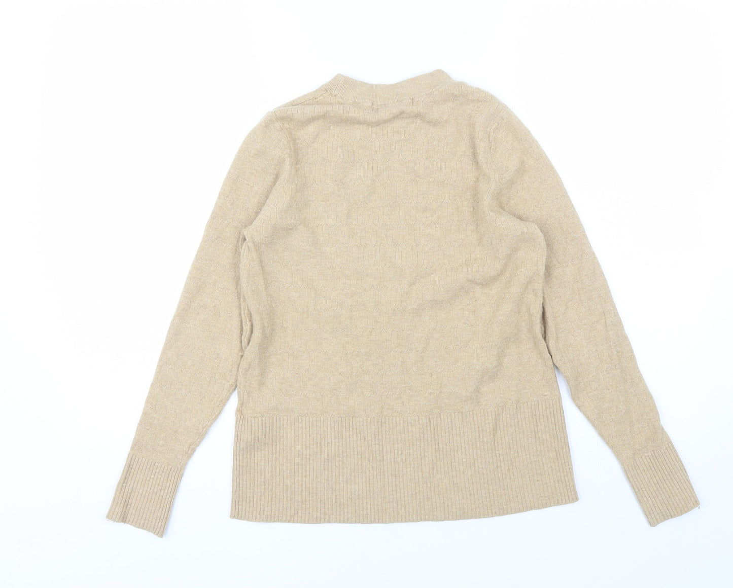 Marks and Spencer Womens Brown Round Neck  Viscose Pullover Jumper Size 14